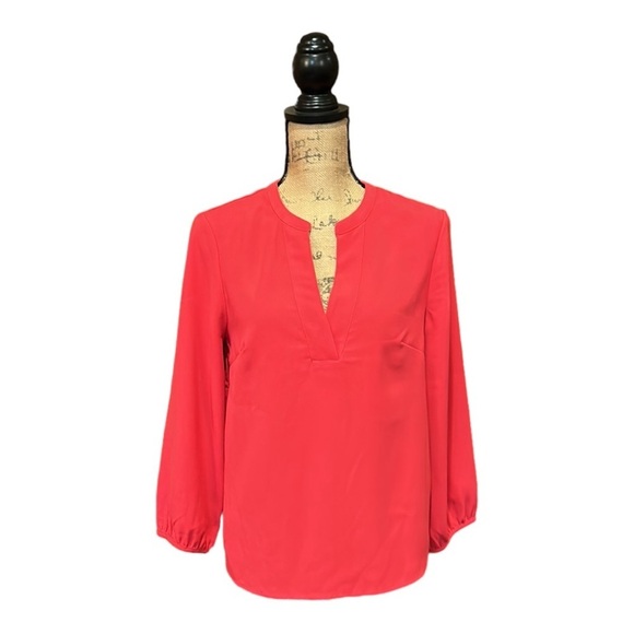 J. Crew Women Blouse Open V-neck Top Crepe Pink Size Small - Picture 7 of 12